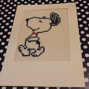 Cross Stitch Picture Frame Gift Card 'Snoopy Dog'